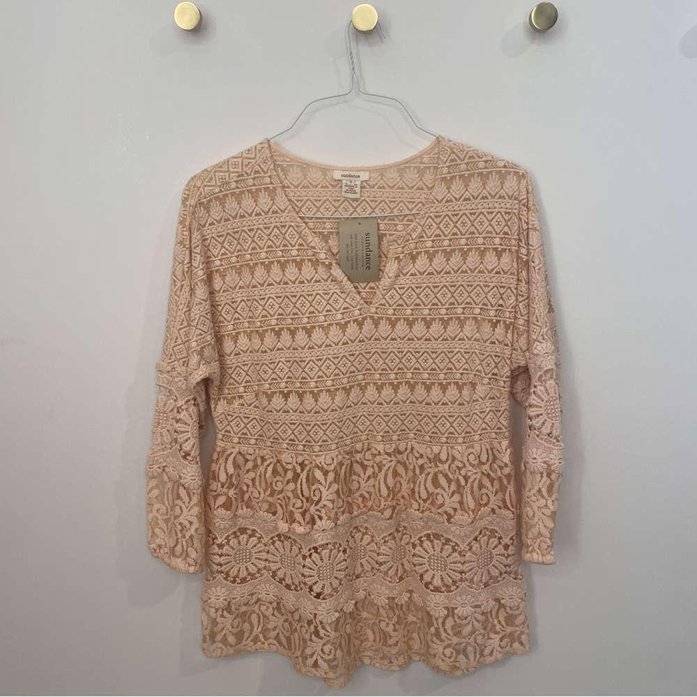 ✨NEW✨ Sundance Blush Lace & Crochet Tunic—Small